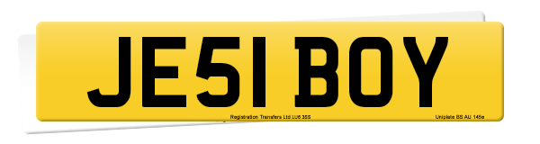 Registration number JE51 BOY